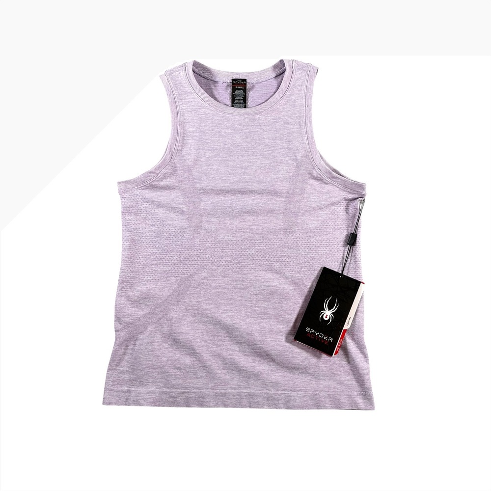 Spyder Active Womens XS Purple Seamless Proweb Tank Top SP331 Reflective Trim